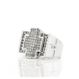 Men's Invisible Set Diamond Cross Ring
